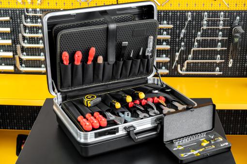 Hartschalenkoffer plus Elektriker-Werkzeugsortiment 