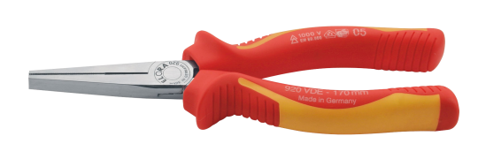 VDE Flat Nose Plier with Handle Insulation 