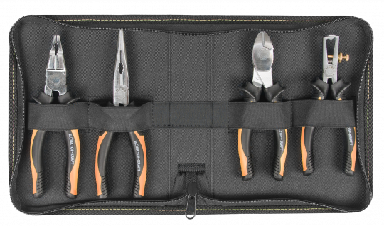 Plier Set in a black anniversary nylon bag with zip fastener 