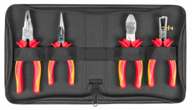 VDE-Plier Set in a black anniversary nylon bag with zip fastener 